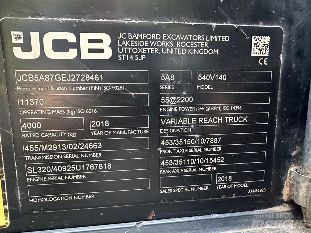 JCB 540-140 Teleskopski viličari