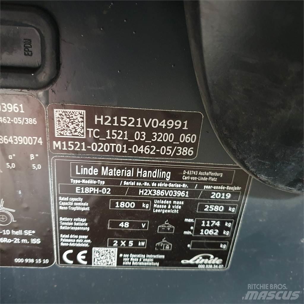 Linde E18PH Električni viličari