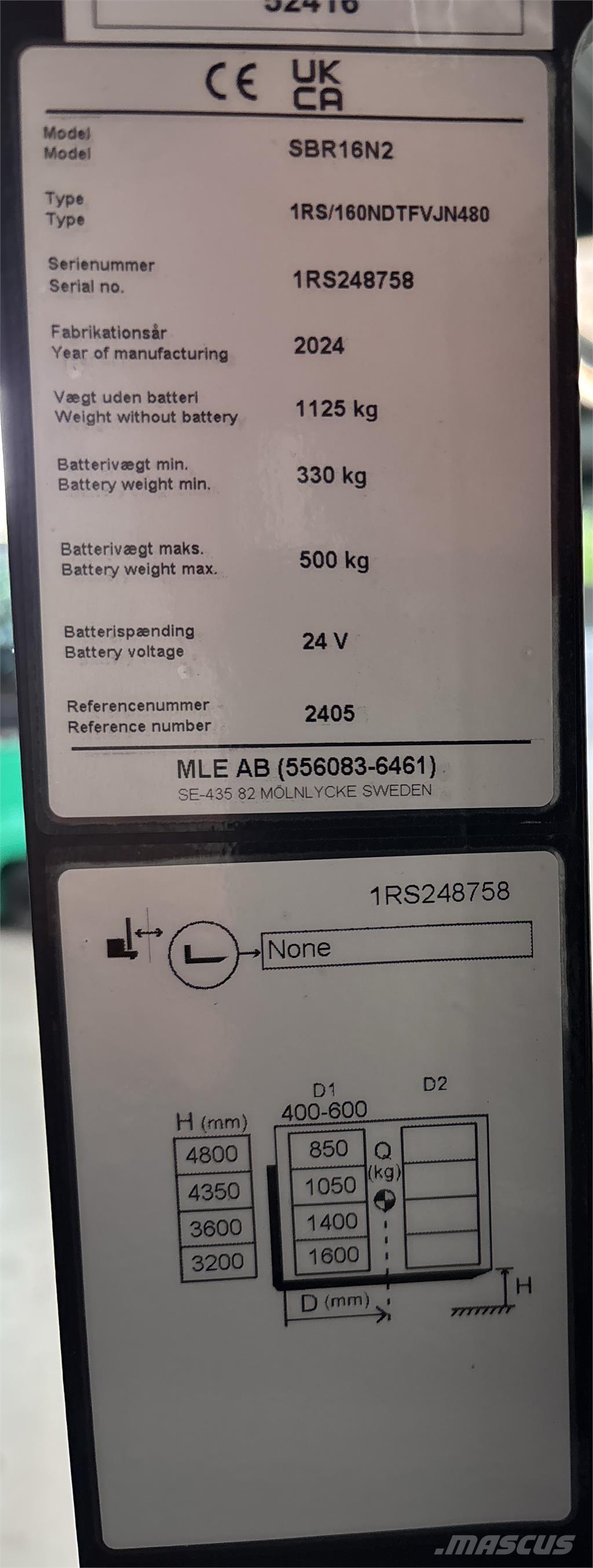 Mitsubishi SBR16N2 Samopogonski ručni viličari