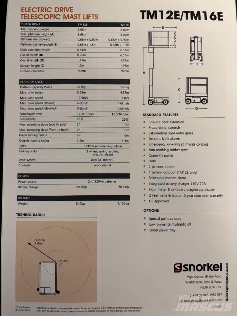 Snorkel TM 16 Vertikalne radne podizne platforme