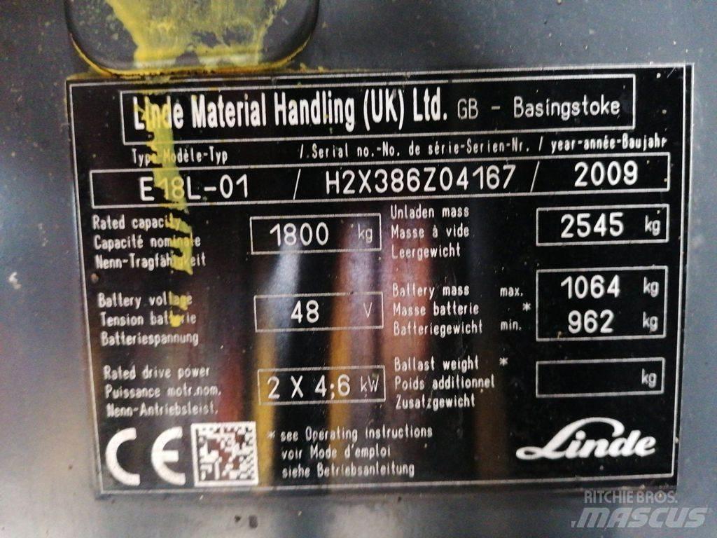 Linde E18L-01 Električni viličari
