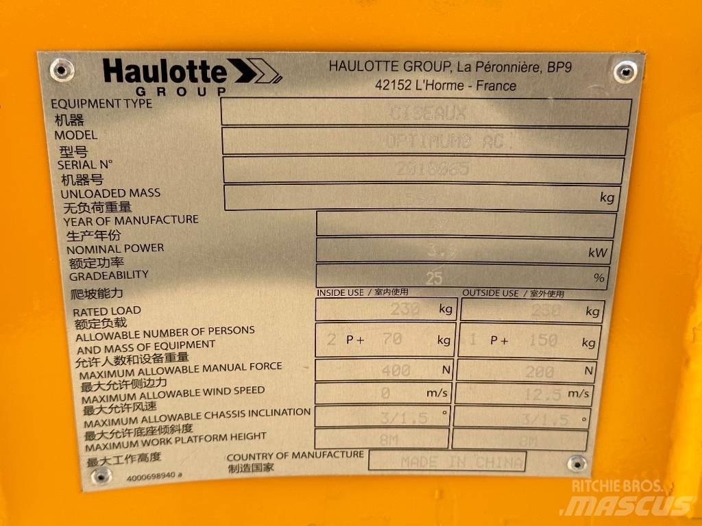Haulotte OPTIMUM 8 Škaraste platforme