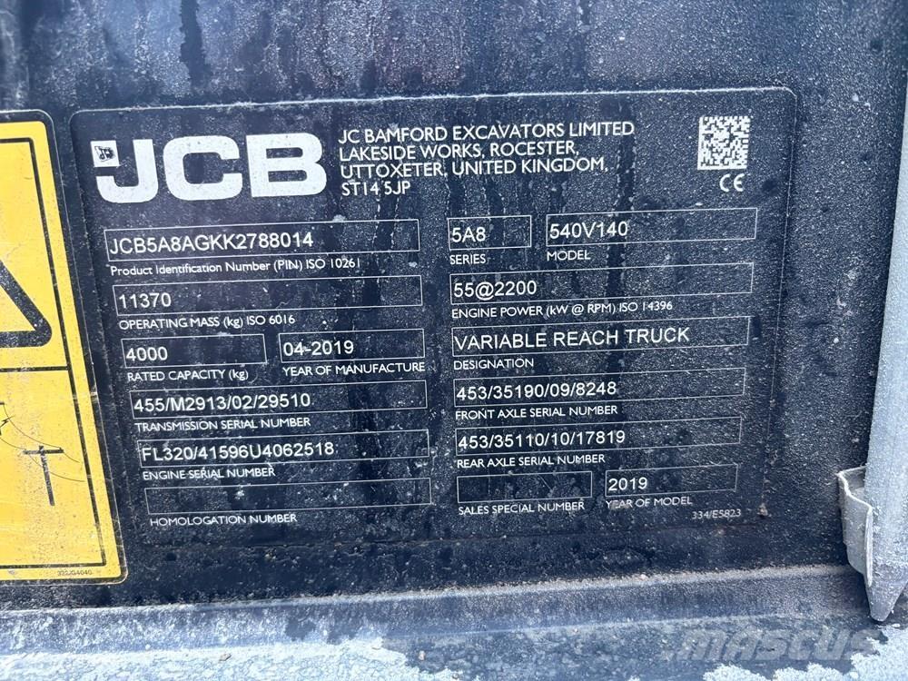 JCB 540V140 Teleskopski viličari