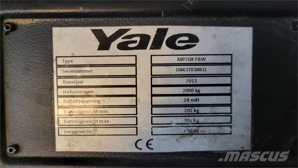Yale MP20X 2013 Ručni električni viličar