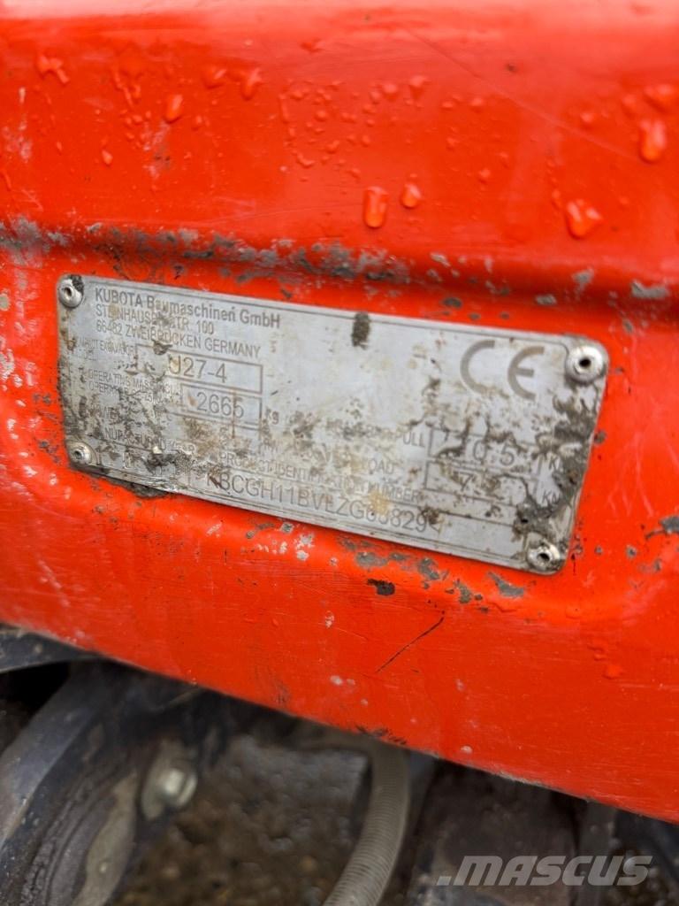 Kubota U 27-4 Mini bageri <7t