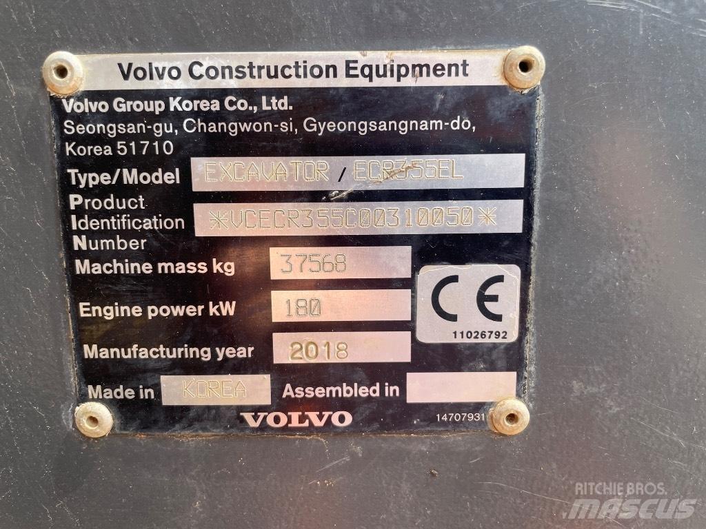 Volvo ECR 355 EL Bageri gusjeničari