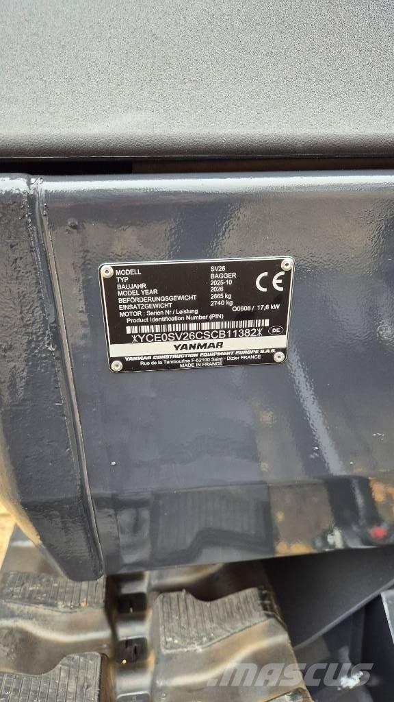 Yanmar SV26 Advance Mini bageri <7t