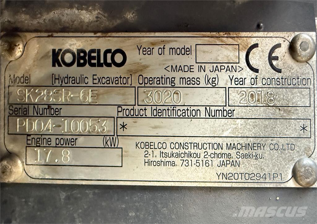 Kobelco SK28SR-6E Mini bageri <7t