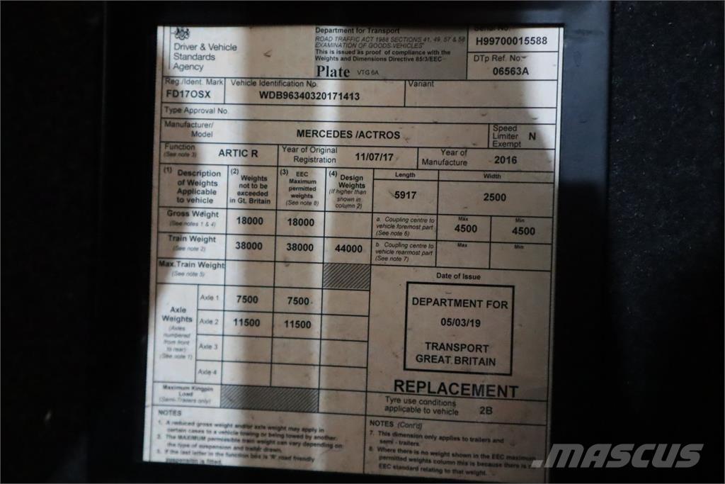 Mercedes-Benz ACTROS 1840 Traktorske jedinice