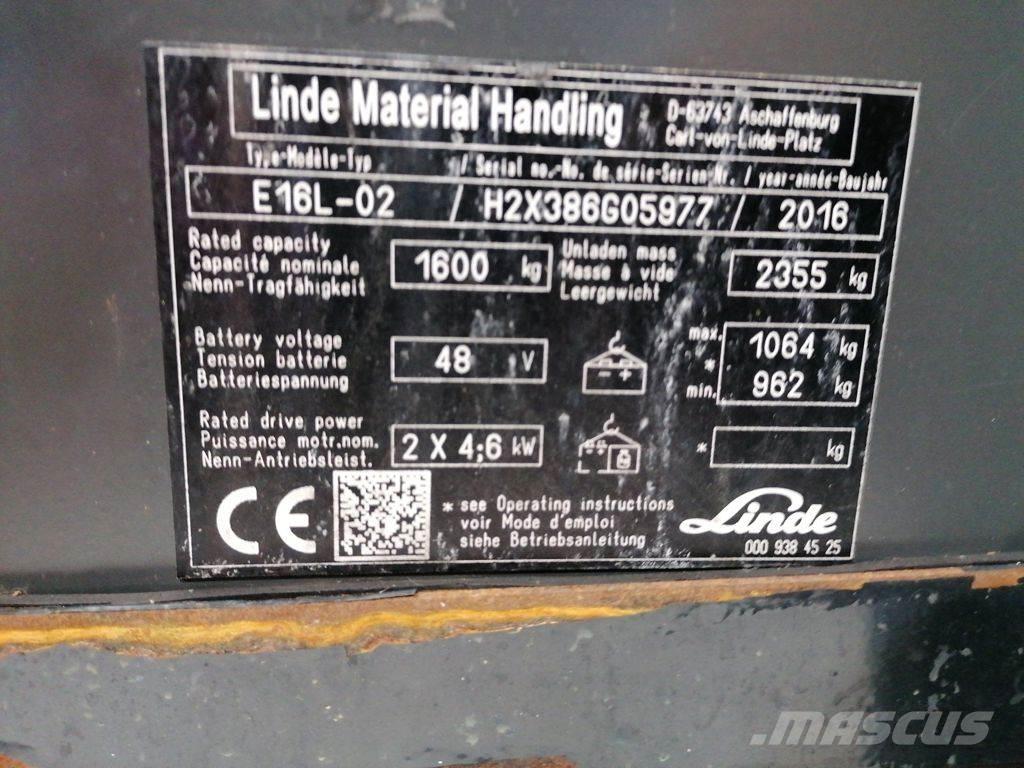 Linde E16L-02 Električni viličari