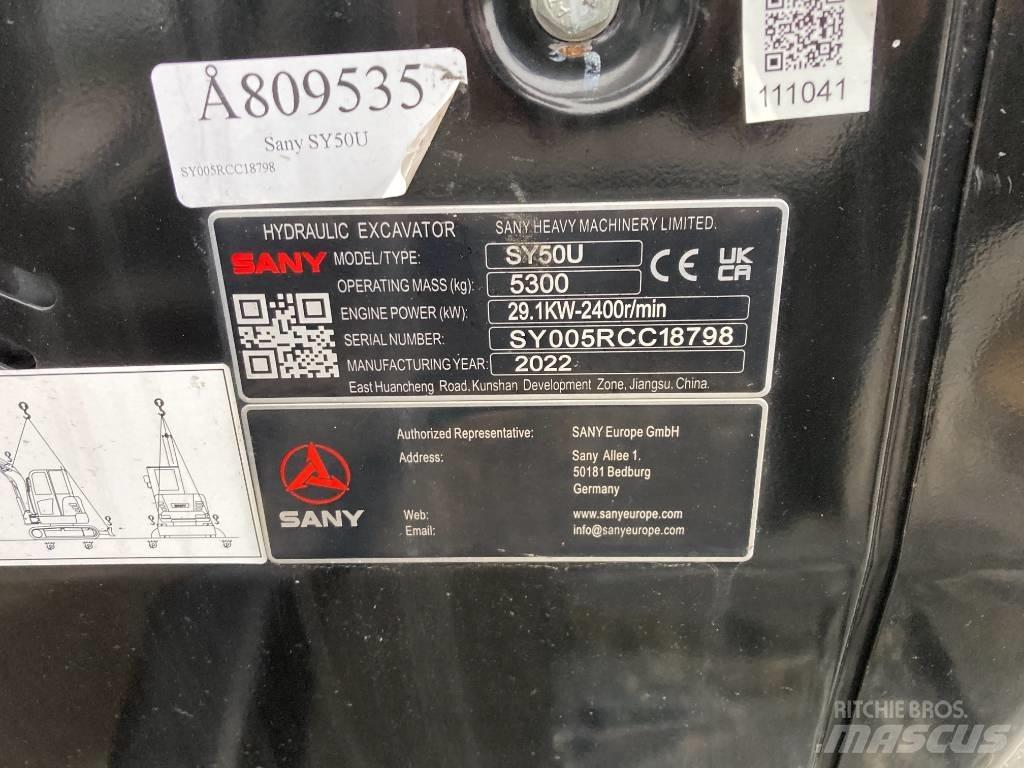 Sany SY 50 U Mini bageri <7t