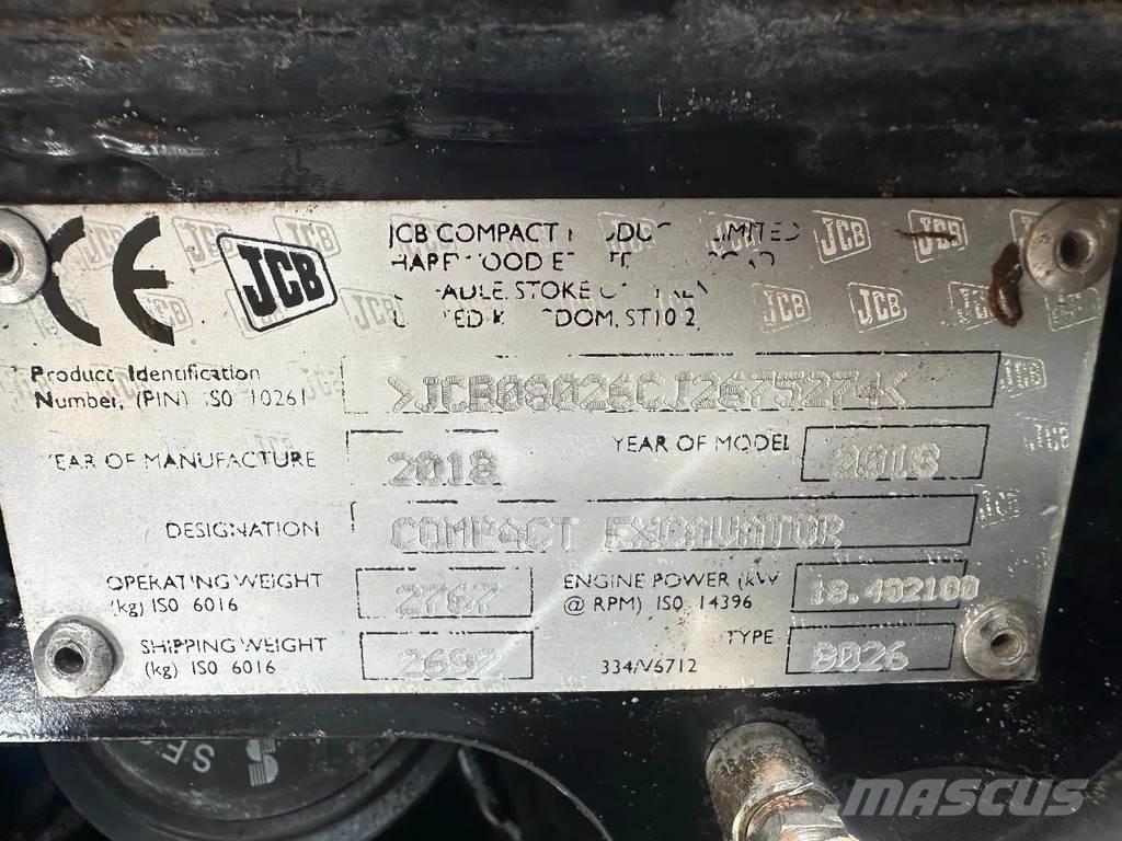 JCB 8026 Mini bageri <7t