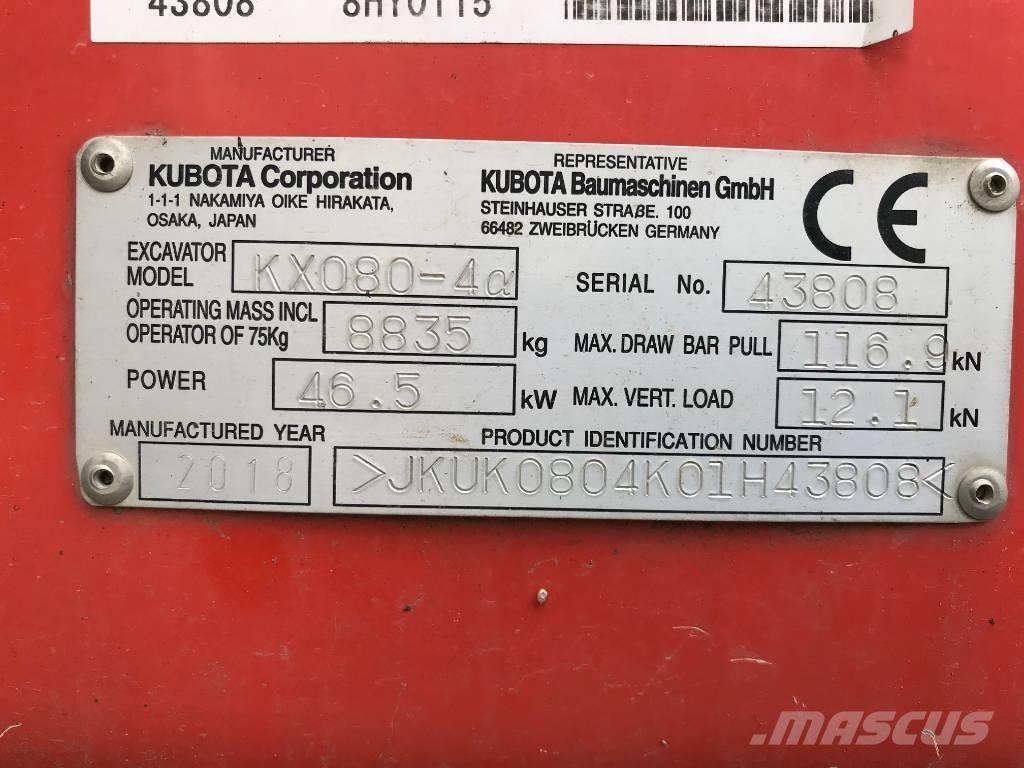 Kubota KX 080-4 Midi bageri 7t – 12t