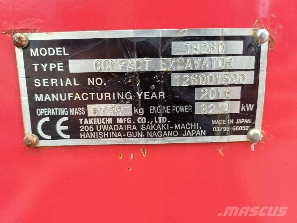 Takeuchi TB260 Mini bageri <7t