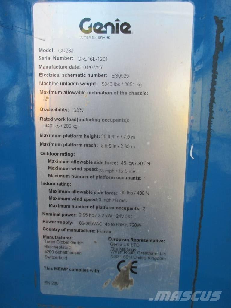Genie GR 26 J Vertikalne radne podizne platforme