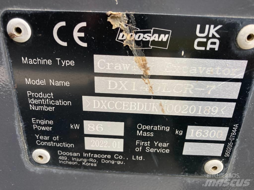 Doosan DX 140 LCR-7 Bageri gusjeničari