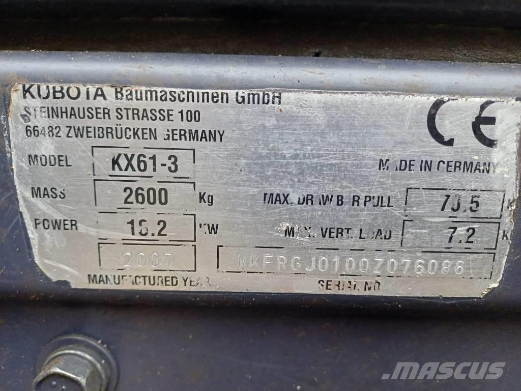 Kubota KX 61-3 Mini bageri <7t