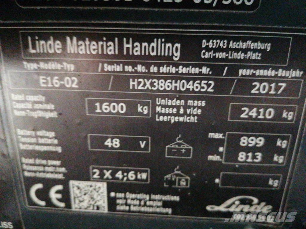 Linde E16-02 Električni viličari