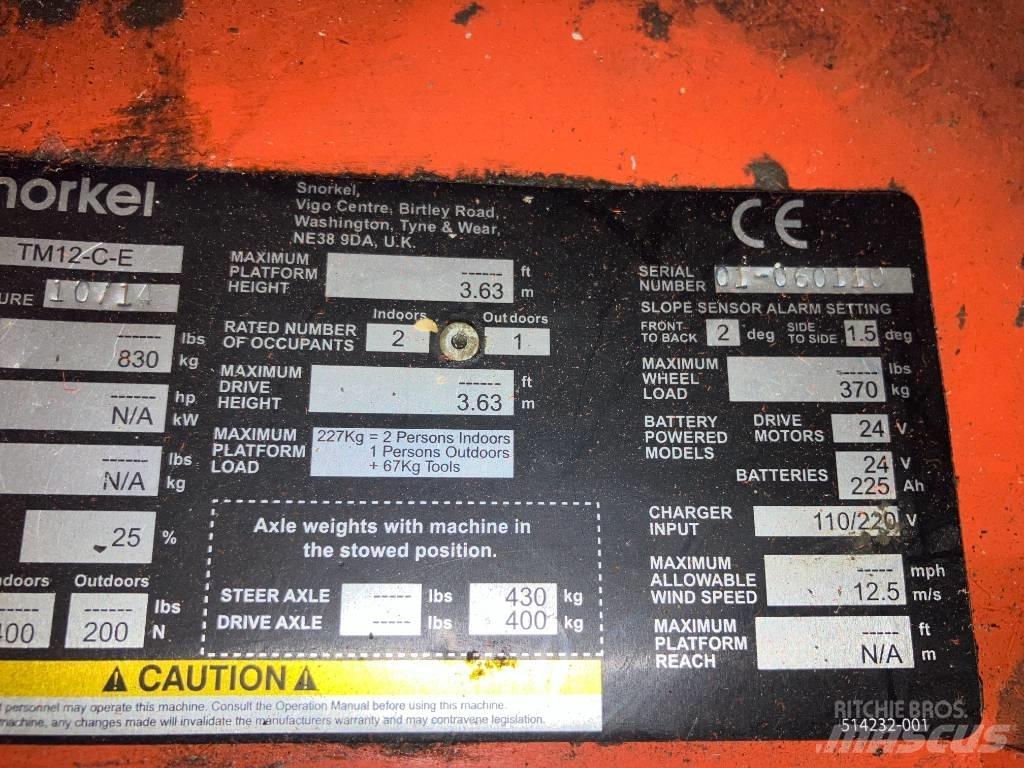 Snorkel TM 12 Vertikalne radne podizne platforme