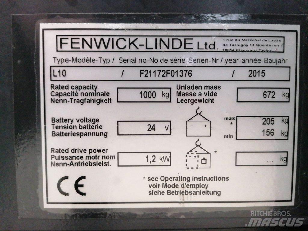Linde L10 Ručni električni viličar