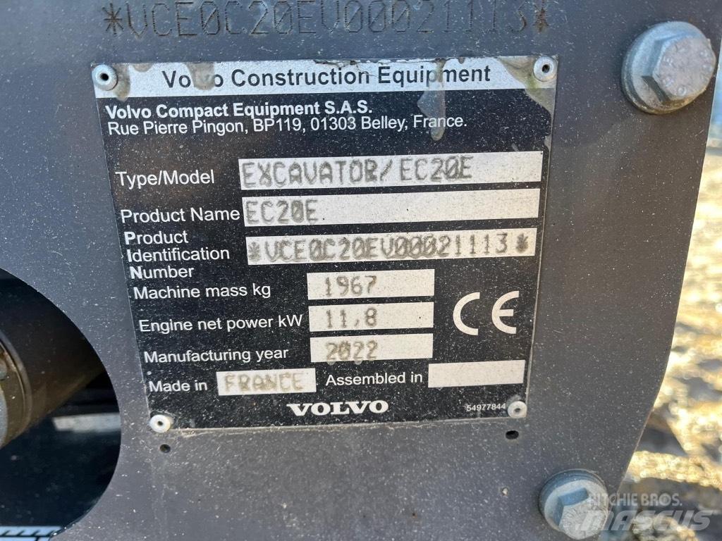 Volvo EC 20 E Mini bageri <7t