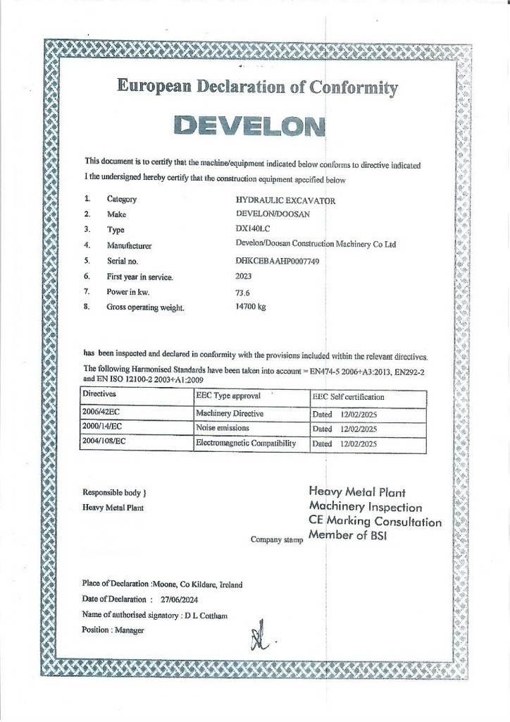 Develon DX140LC Bageri gusjeničari