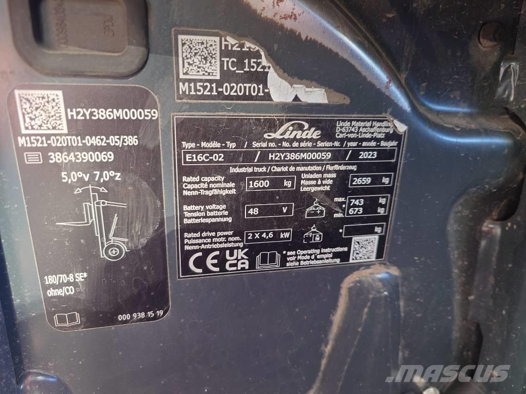 Linde E16C/386-02 Električni viličari