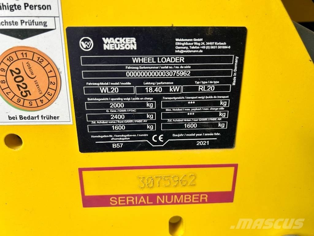Wacker Neuson WL 20 Utovarivači na kotačima
