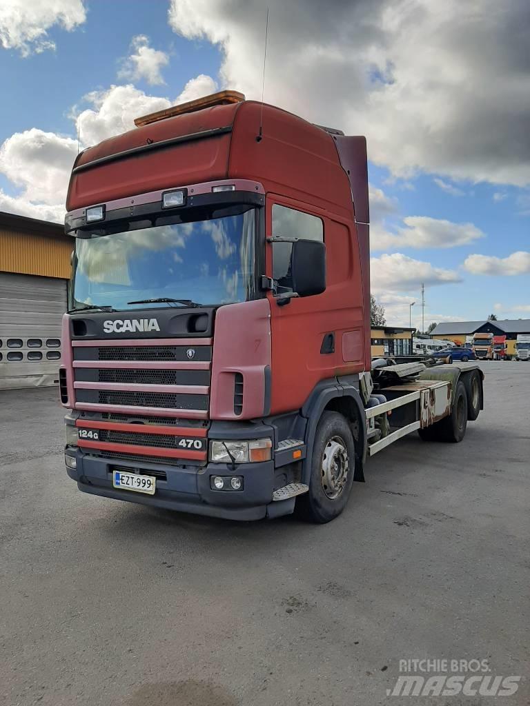 Scania R 124 Rol kiper kamioni s kukama za dizanje