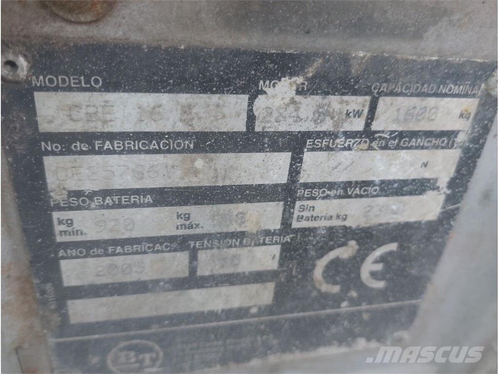 BT CBE1.6F Rukovanje materijalom – ostalo