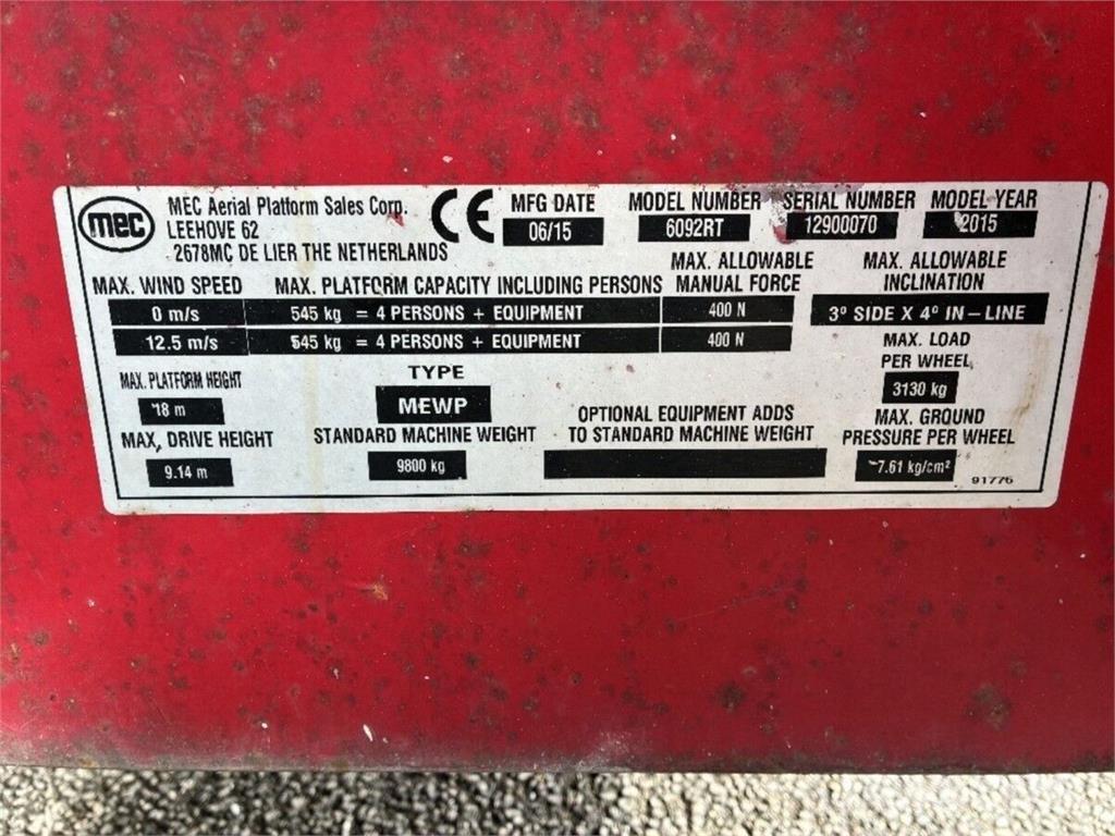 MEC 6092RT Škaraste platforme