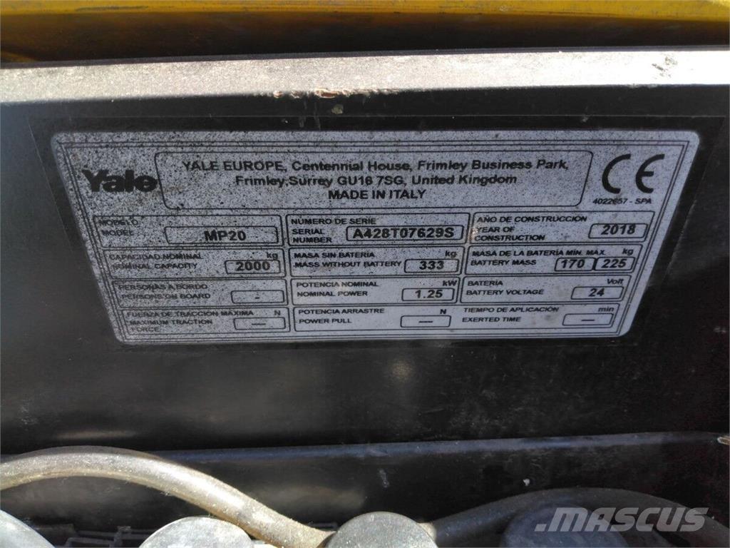 Yale MP20 Rukovanje materijalom – ostalo