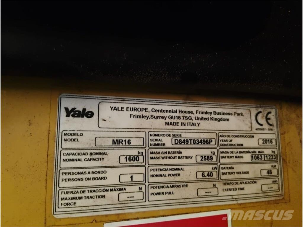 Yale MR16 Rukovanje materijalom – ostalo