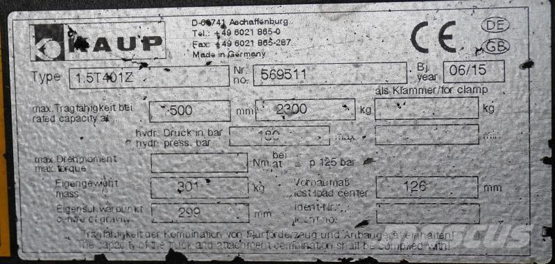 Kaup 1.5T401Z Ostali priključci i komponente