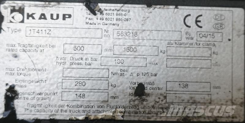 Kaup 1T411Z Ostali priključci i komponente