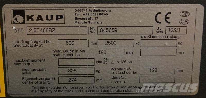 Kaup 2,5T466BZ Ostali priključci i komponente