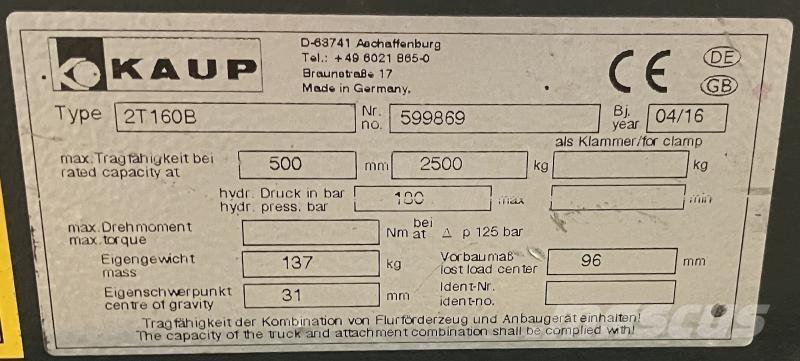 Kaup 2T160B Ostali priključci i komponente