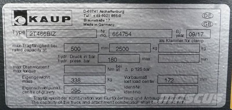 Kaup 2T466BIZ Ostali priključci i komponente