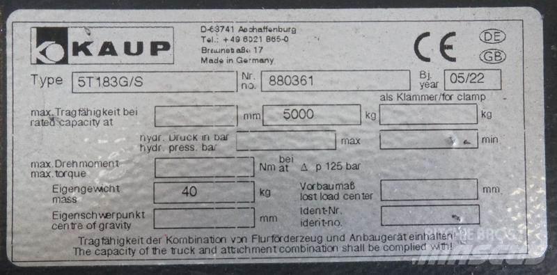 Kaup 5T183G/S Ostali priključci i komponente