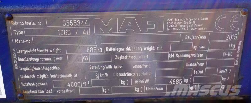Mafi 1060 / 4t Prikolice platforme/otvoreni sanduk