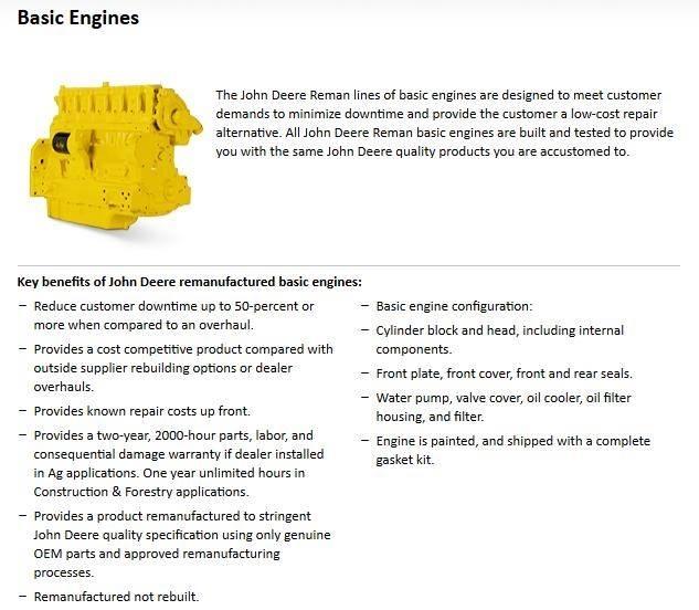 John Deere 6466T Motori