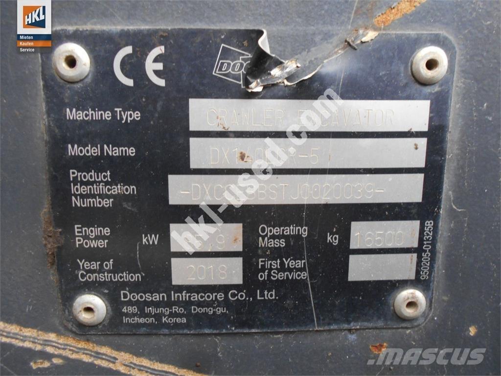 Doosan DX 140 LCR-5 Bageri gusjeničari