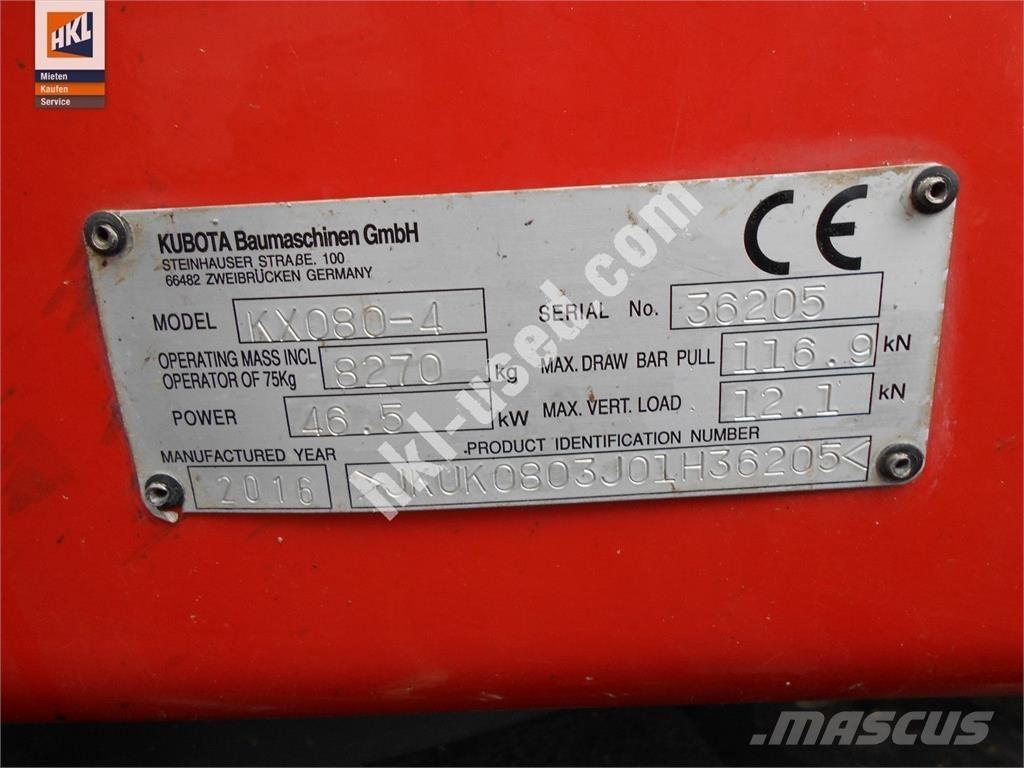 Kubota KX 080-4 Mini bageri <7t