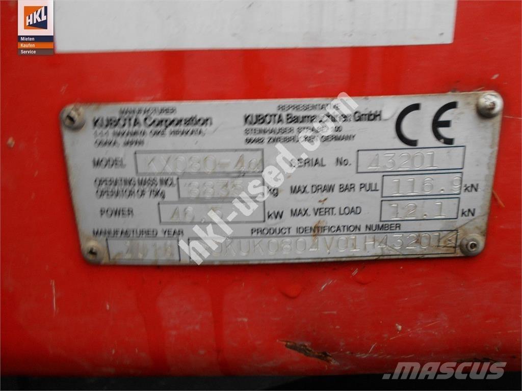 Kubota KX 080-4 Mini bageri <7t