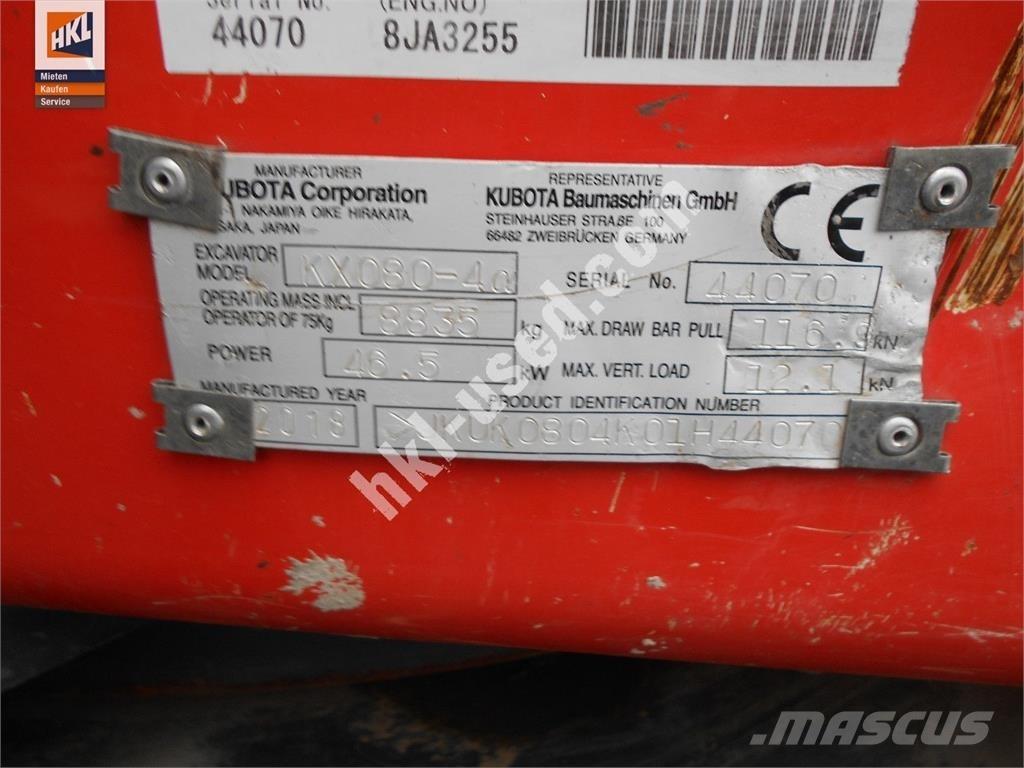 Kubota KX 080-4 Mini bageri <7t