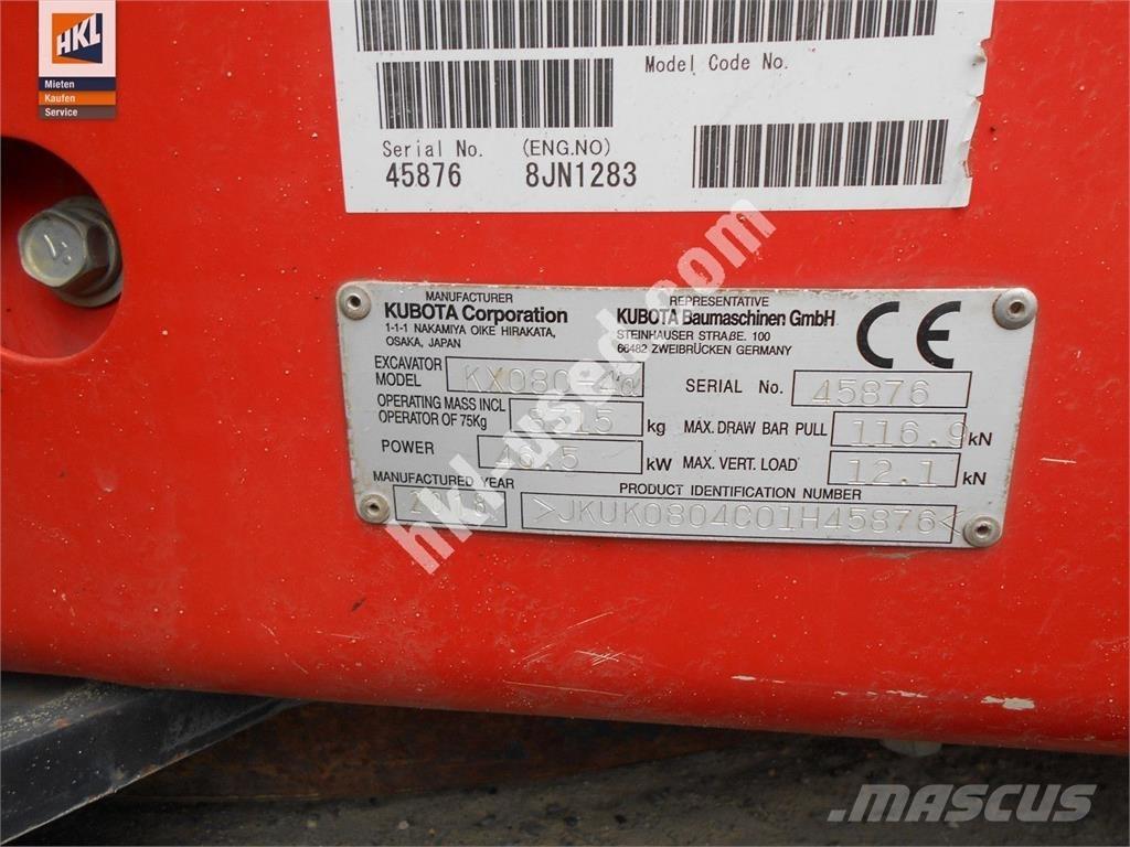 Kubota KX 080-4 Mini bageri <7t