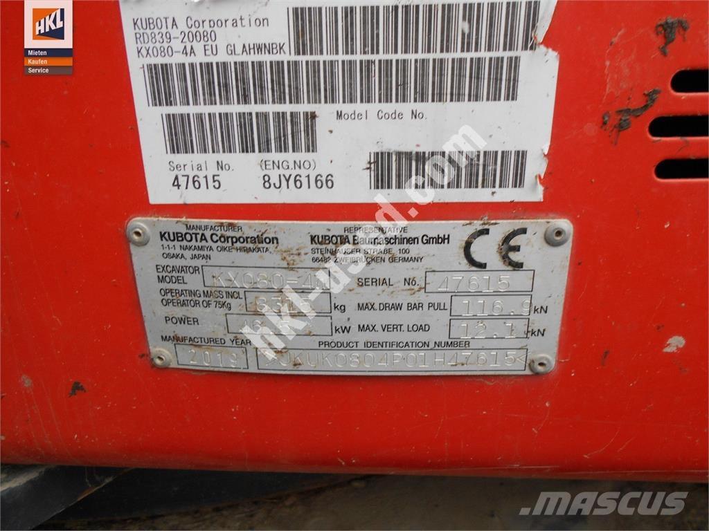 Kubota KX 080-4 Mini bageri <7t