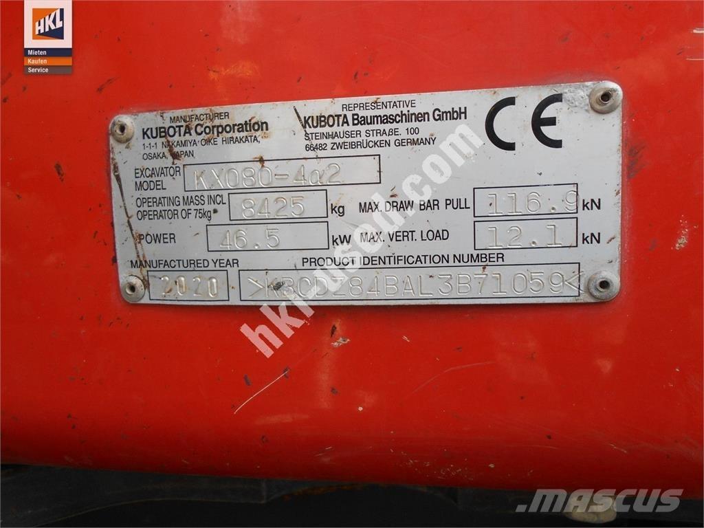 Kubota KX 080-4 Mini bageri <7t