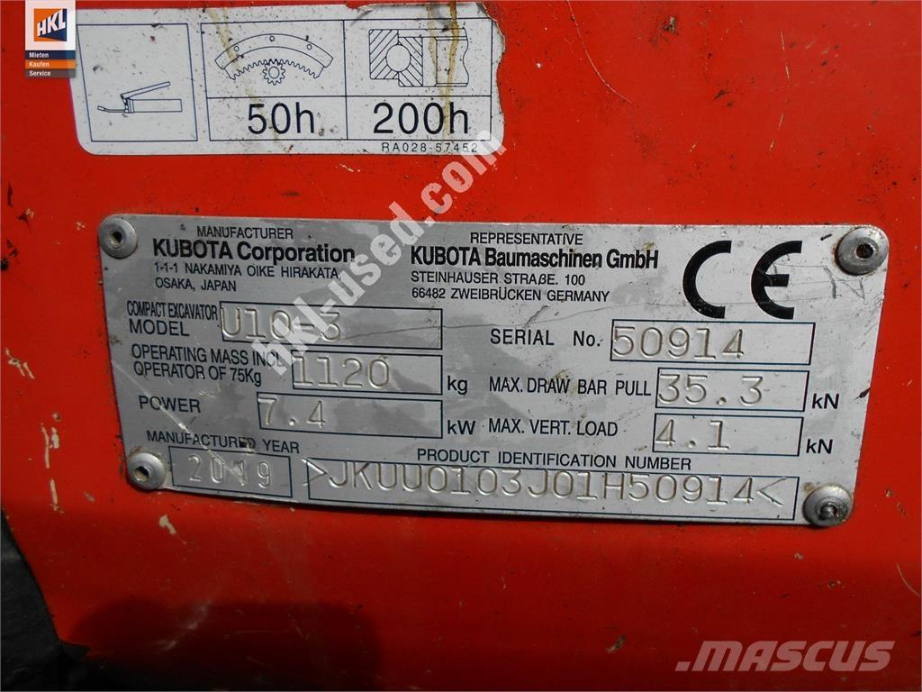 Kubota U 10-3 Mini bageri <7t