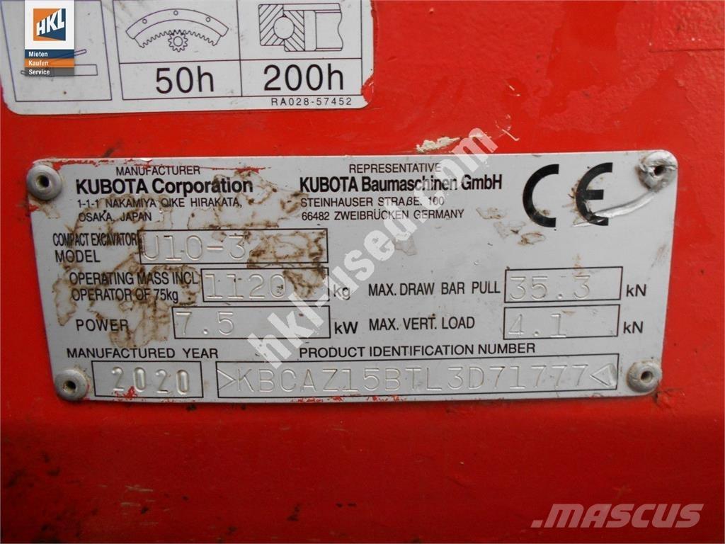 Kubota U 10-3 Mini bageri <7t